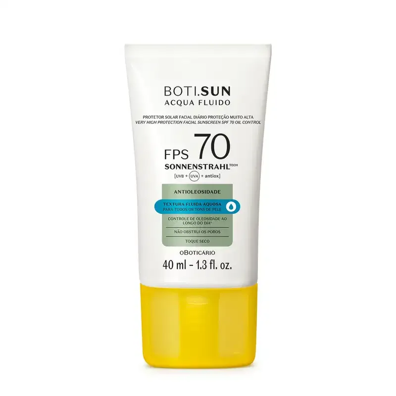 Protetor Solar Facial Antioleosidade FPS70 Boti.Sun Acqua Fluido 40ml Boti Sun